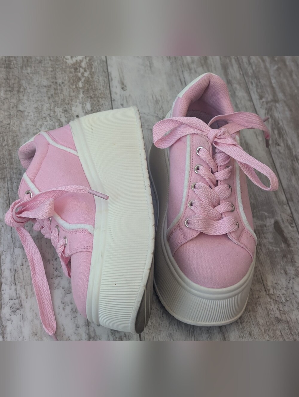 Lucky Step Pink Platform Lace-Up Sneakers for Women Like New - Picture 5 of 12